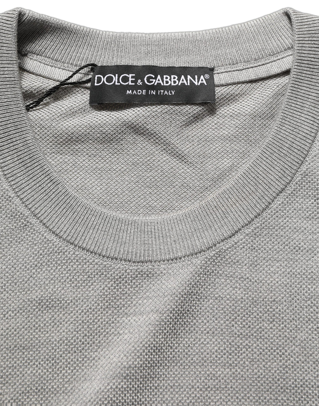 Dolce & Gabbana Gray Silk Crew Neck Short Sleeves T-shirt
