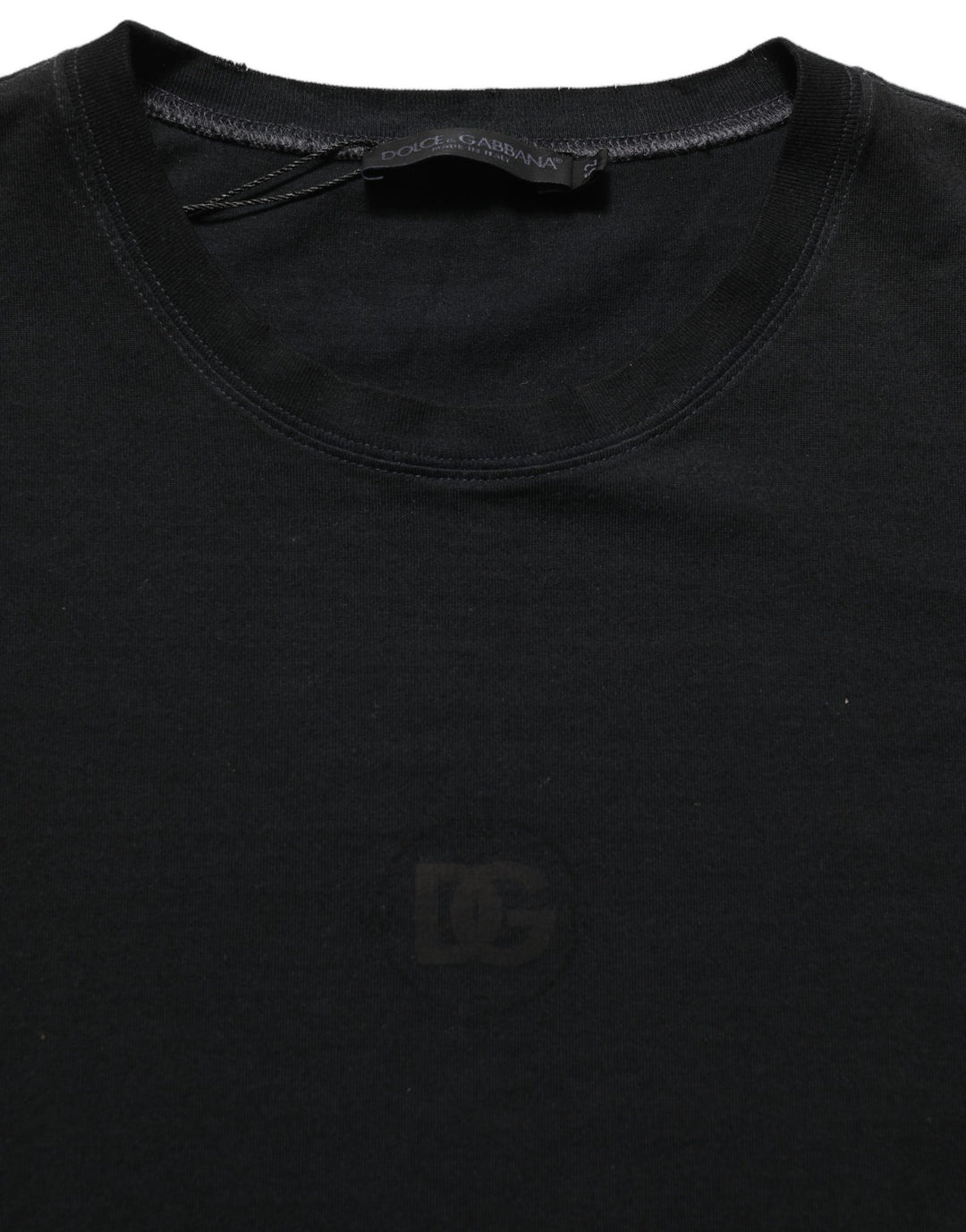 Dolce & Gabbana Black Cotton Short Sleeve Crew Neck T-shirt