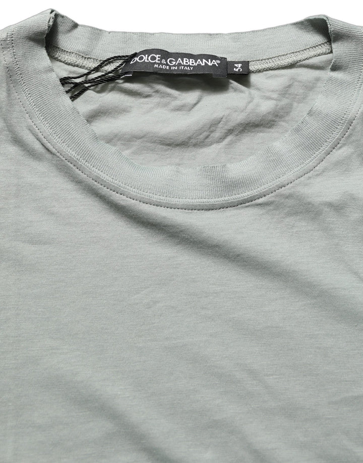 Dolce & Gabbana Green Cotton Short Sleeve Crew Neck T-shirt