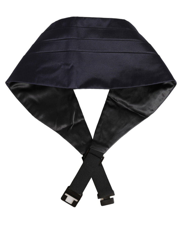 Dolce & Gabbana Dark Blue 100% Silk Belt Waist Cummerbund