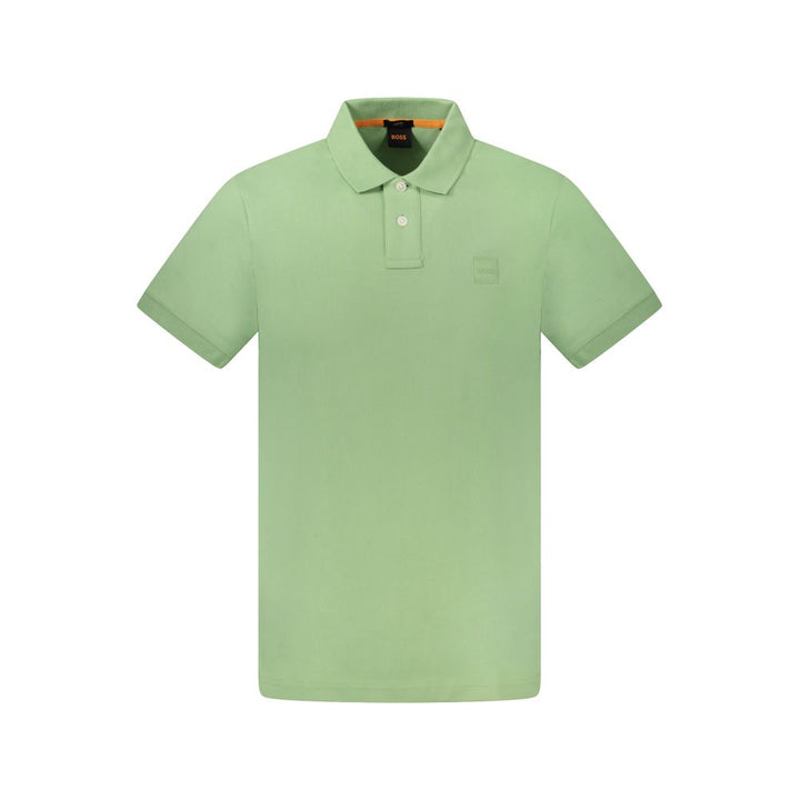 Hugo Boss Green Cotton Men's Polo