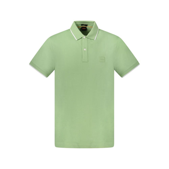 Hugo Boss Green Cotton Men's Polo