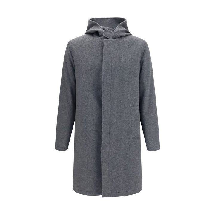 Lardini Gray Wool Oves Aries Coat