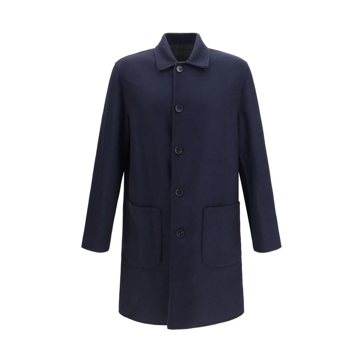 Etro Blue Wool Oves Aries Coat
