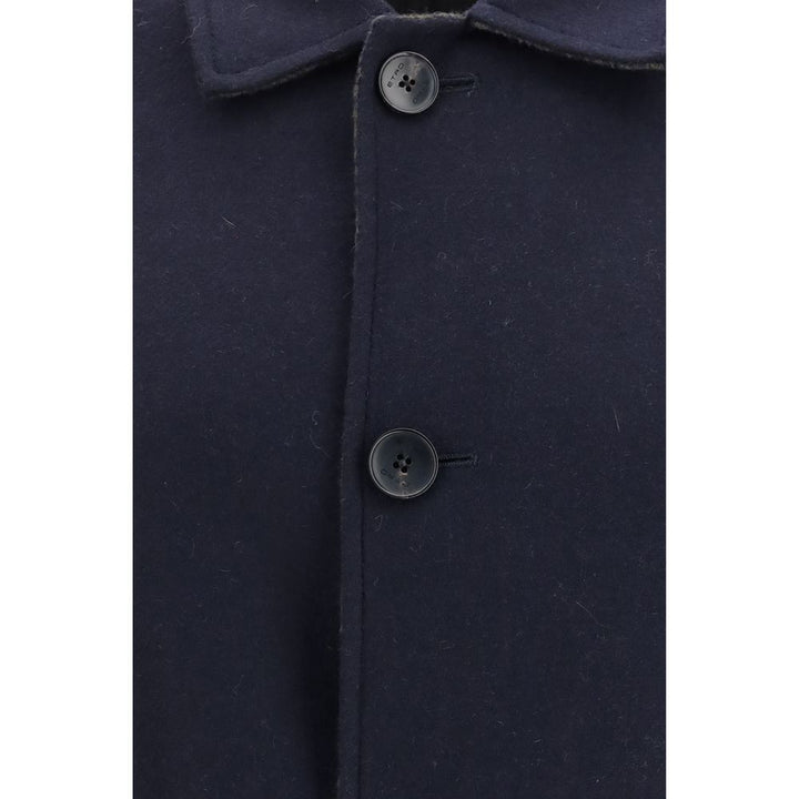 Etro Blue Wool Oves Aries Coat