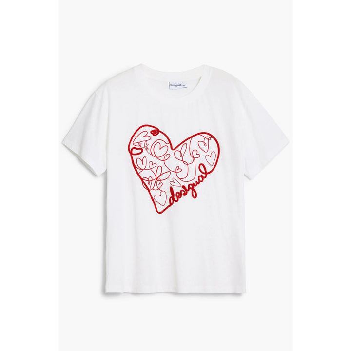 Desigual White Cotton T-Shirt
