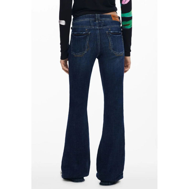Desigual Blue Cotton Flared Jeans