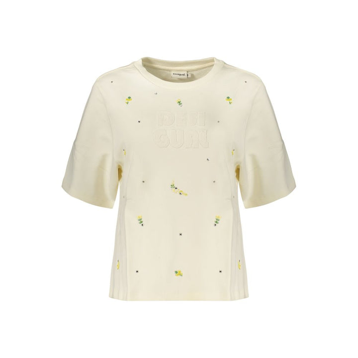 Desigual White Cotton Sweatshirt