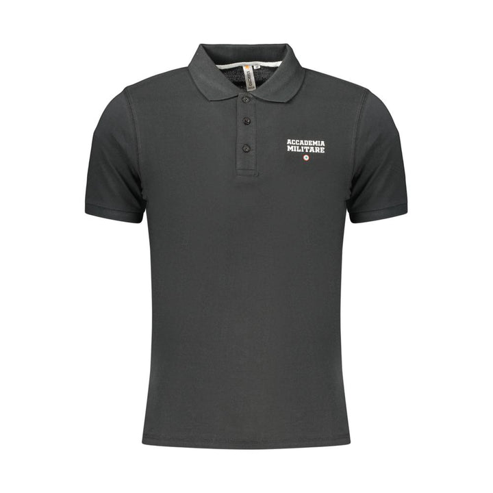 Accademia Militare Black Cotton Polo Shirt