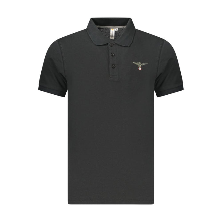 Accademia Militare Black Cotton Polo Shirt