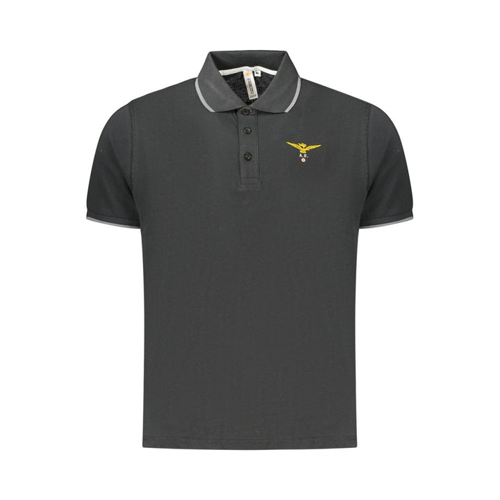 Accademia Militare Black Cotton Polo Shirt