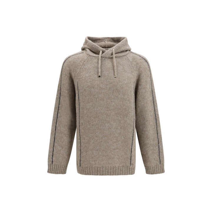 Giorgio Armani Beige Alpaca Vicugna Pacos Hoodie