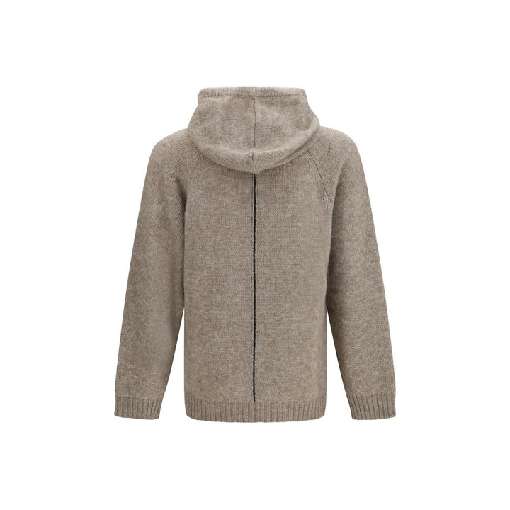 Giorgio Armani Beige Alpaca Vicugna Pacos Hoodie