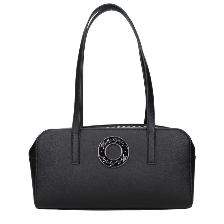 Karl Lagerfeld Black Leather Shoulder Bag