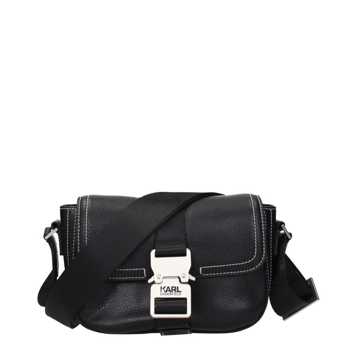 Karl Lagerfeld Black Leather Crossbody Bag