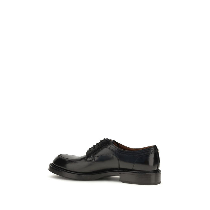 Dolce & Gabbana Black Calf Leather Bos Taurus Oxfords And Derbies