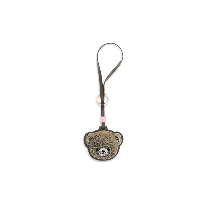 Ganni Beige Recycled Leather Keychain