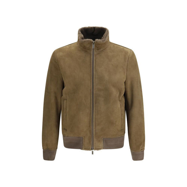 Salvatore Santoro Brown Lamb Ovis Aries Full-Length Jacket