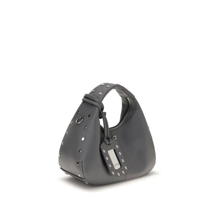 Ganni Gray Leather Shoulder Bag
