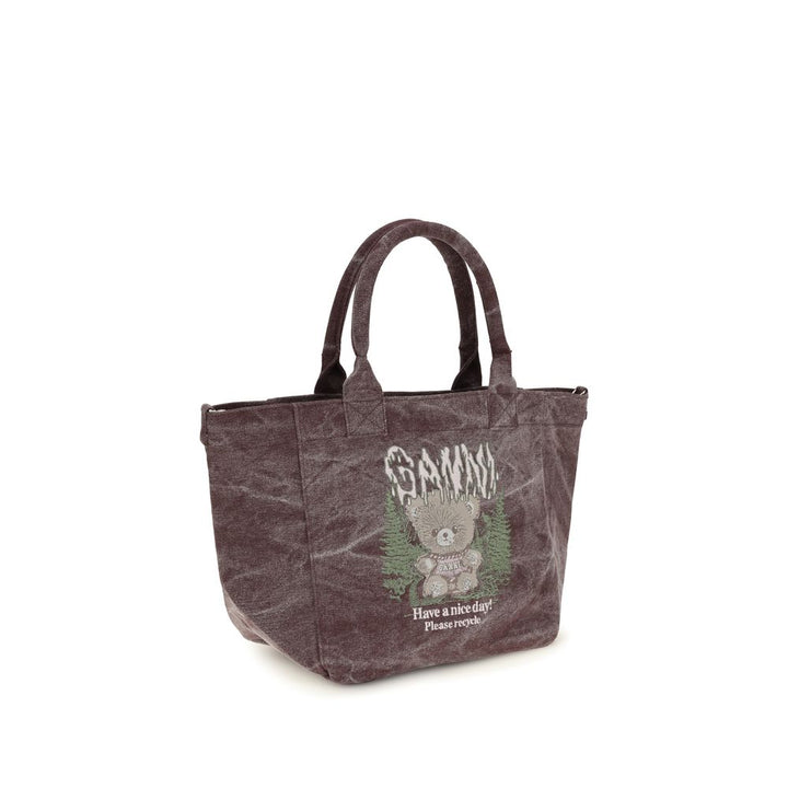 Ganni Bordeaux Cotton Shoulder Bag