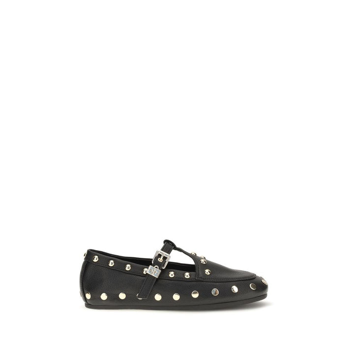 Ganni Black Recycled Polyester Ballet Flats