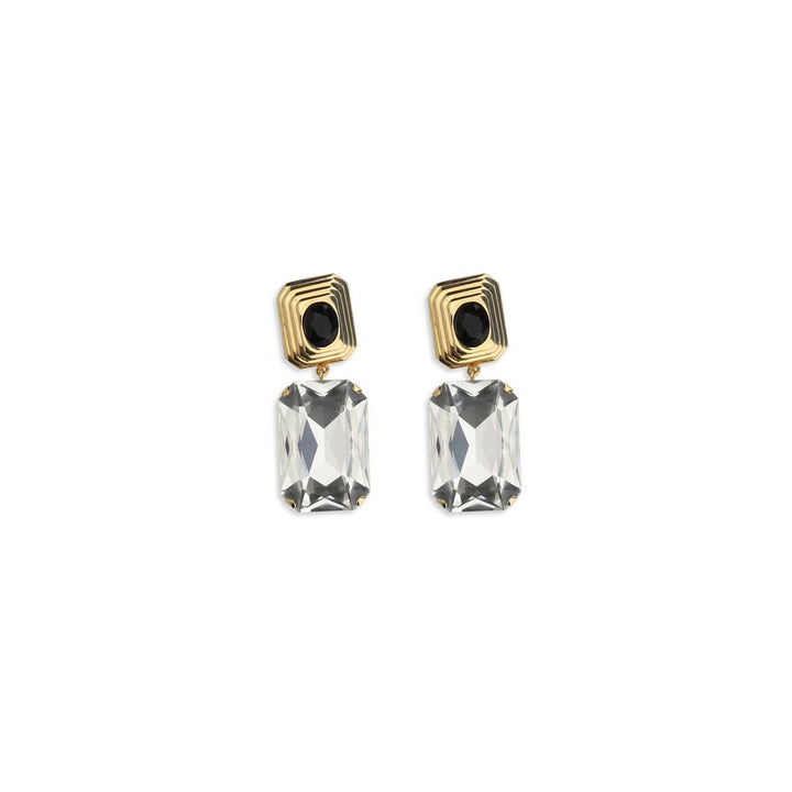 Alessandra Rich Gold Glass Earrings