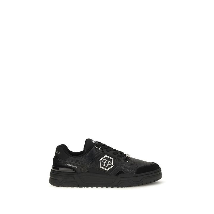 Philipp Plein Black Polyester Low Top Sneakers