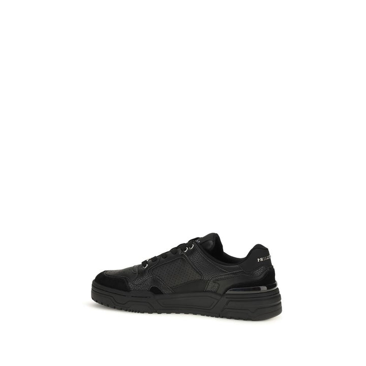 Philipp Plein Black Polyester Low Top Sneakers