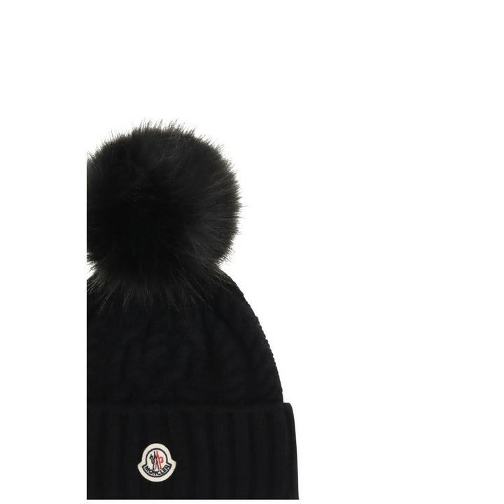Moncler Black Wool Oves Aries Beanie