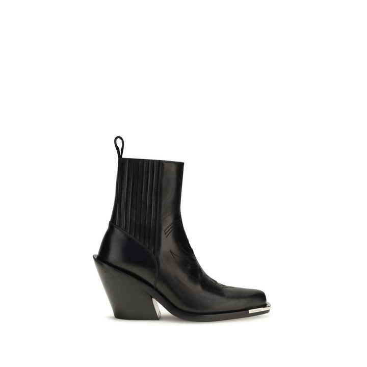 Rabanne Black Calf Leather Bos Taurus Ankle Boots