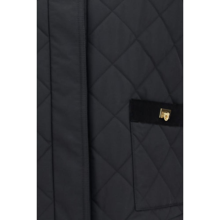 Ferragamo Black Cotton Full-Length Jacket