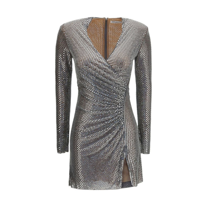 Self-Portrait Silver Polyester Cocktail Dress
