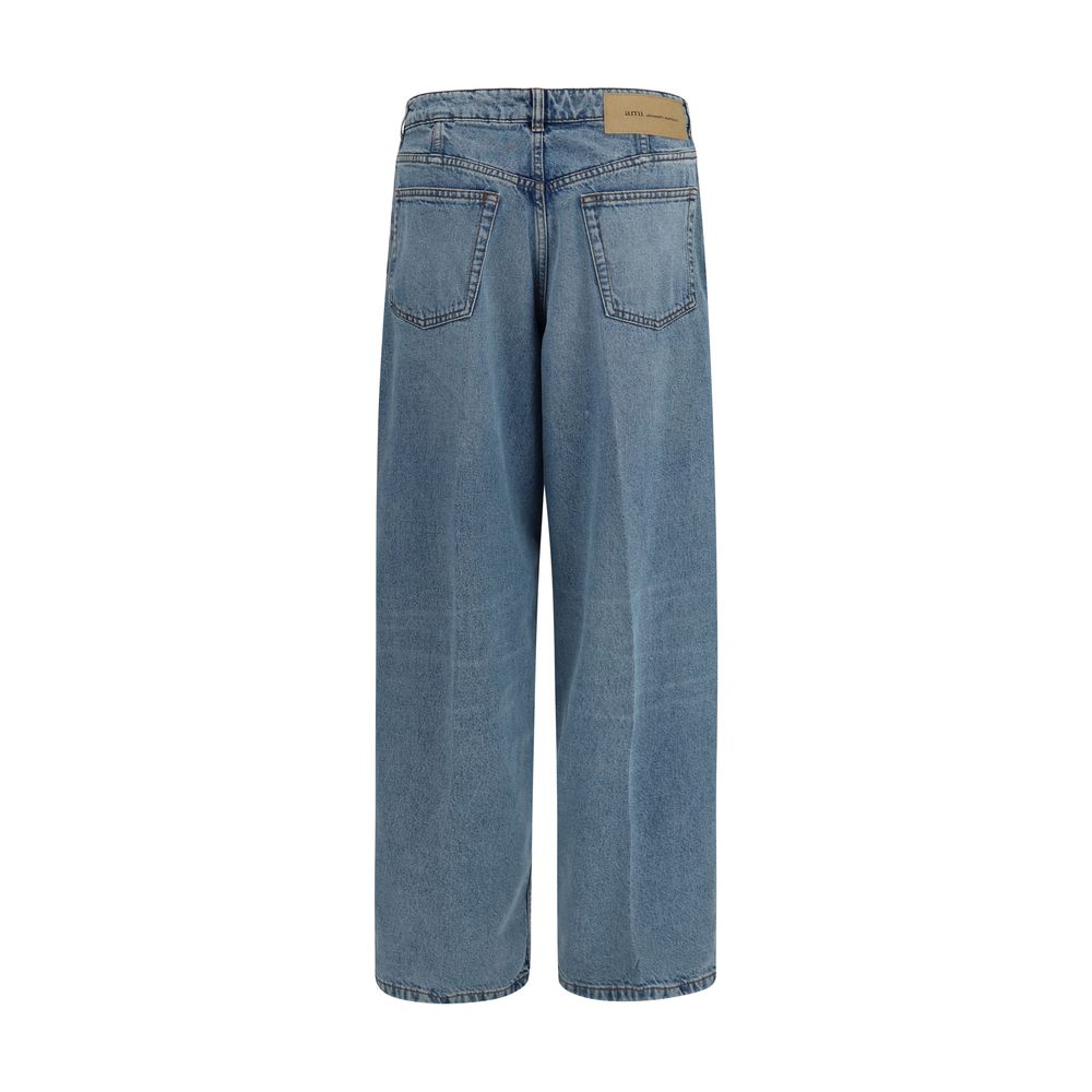 Ami Paris Blue Cotton Jeans Denim