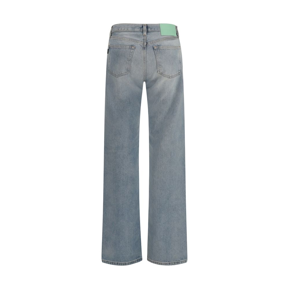 Haikure Blue Cotton Straight-Leg Jeans