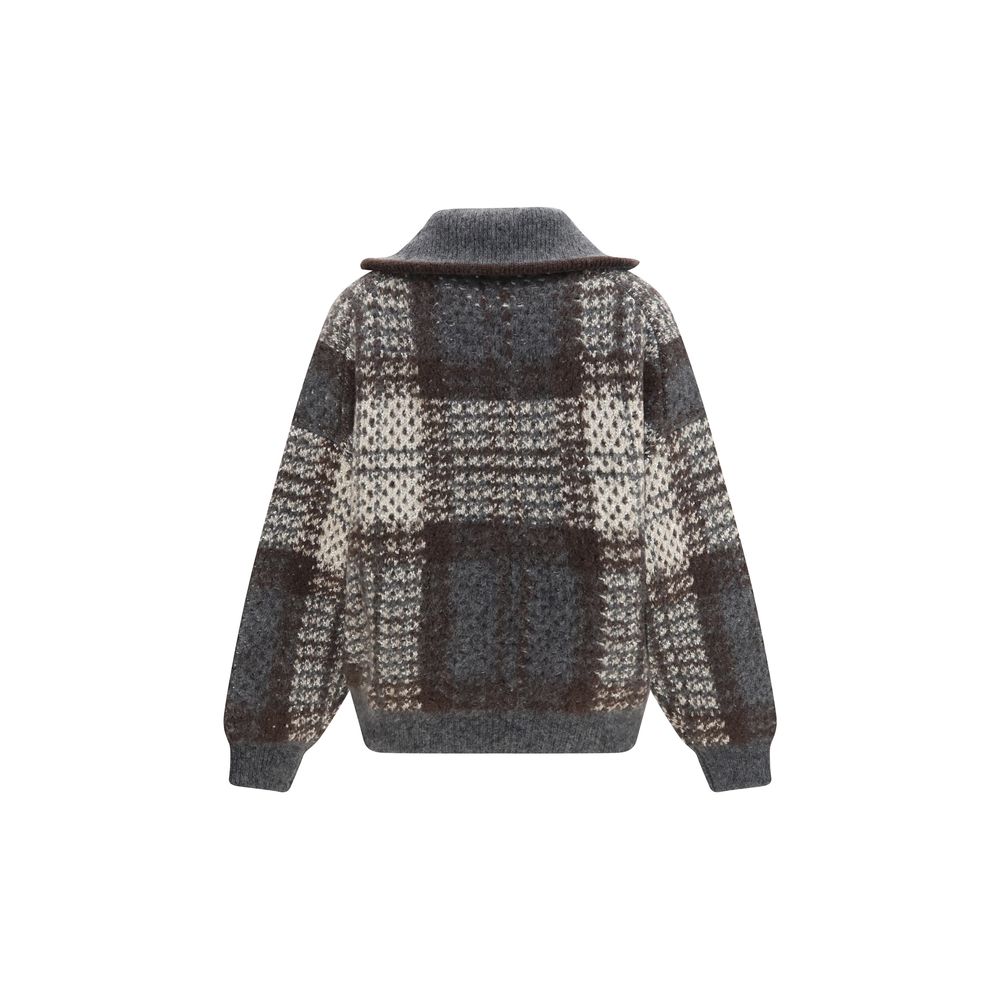 Brunello Cucinelli Gray Mohair Cardigan