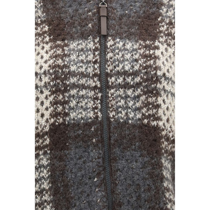 Brunello Cucinelli Gray Mohair Cardigan
