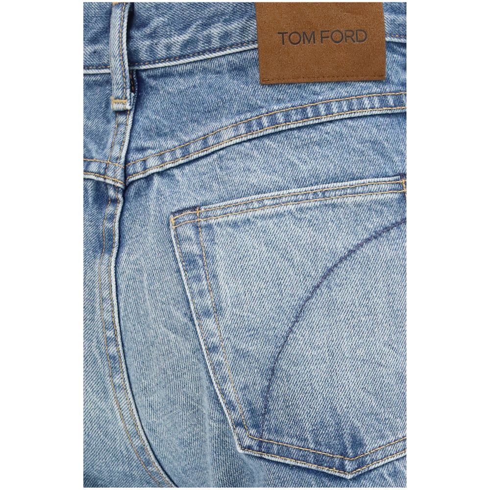 Tom Ford Blue Cotton Bootcut Jeans
