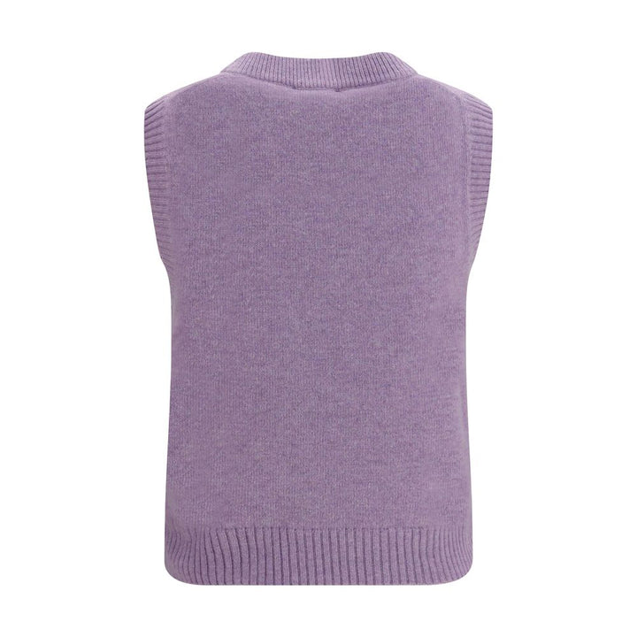 Ganni Gray Alpaca Vicugna Pacos Sleeveles Sweater