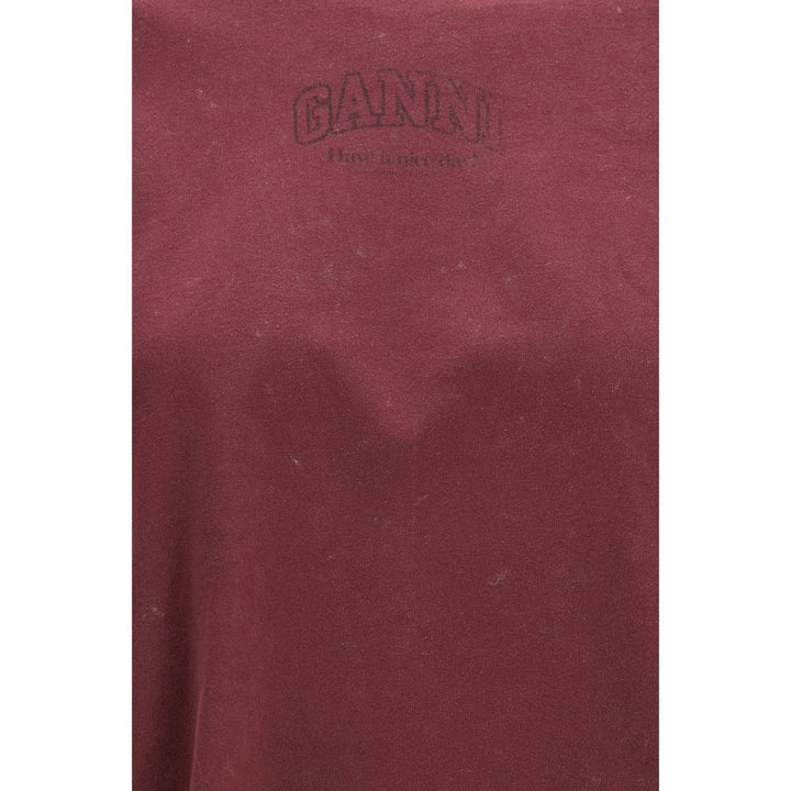 Ganni Bordeaux Cotton Sweatshirt