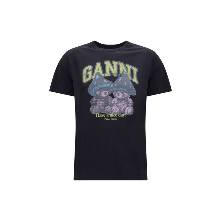 Ganni Gray Cotton T-Shirt