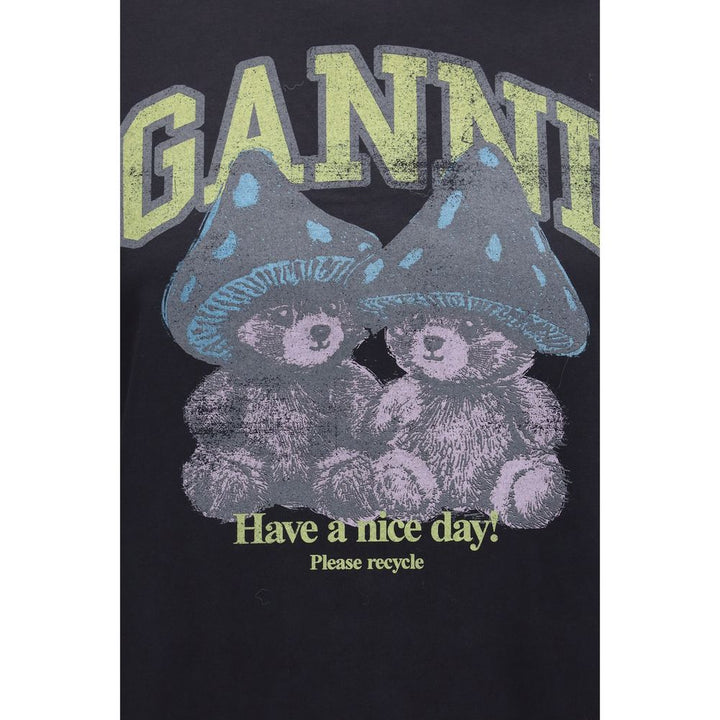 Ganni Gray Cotton T-Shirt