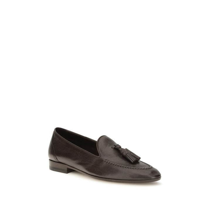 The Row Brown Calf Leather Bos Taurus Slip-On Loafers