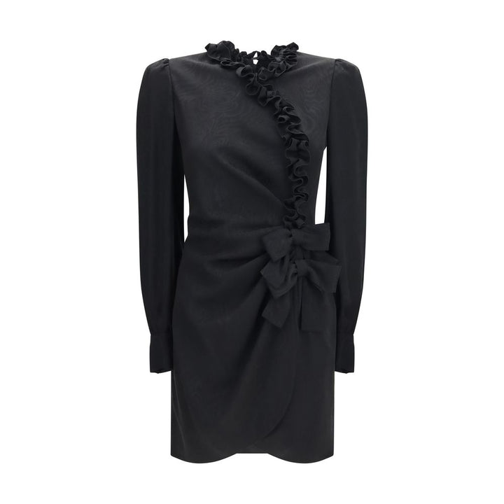 Alessandra Rich Black Silk Cocktail Dress