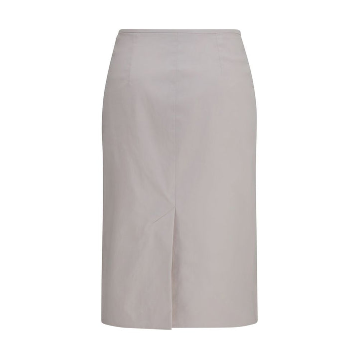 Miu Miu Gray Cotton Midi Skirt