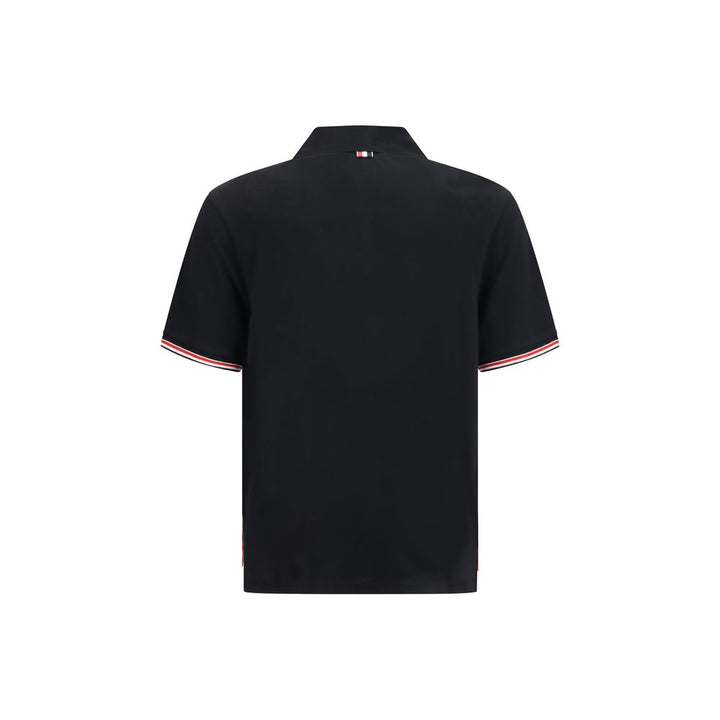 Thom Browne Black Cotton Polo Shirt