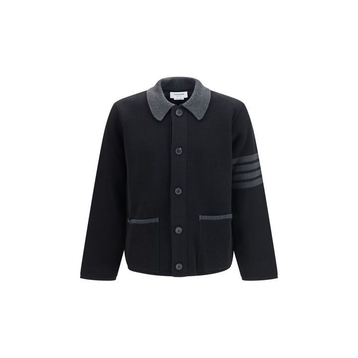 Thom Browne Black Wool Oves Aries Biker Jacket