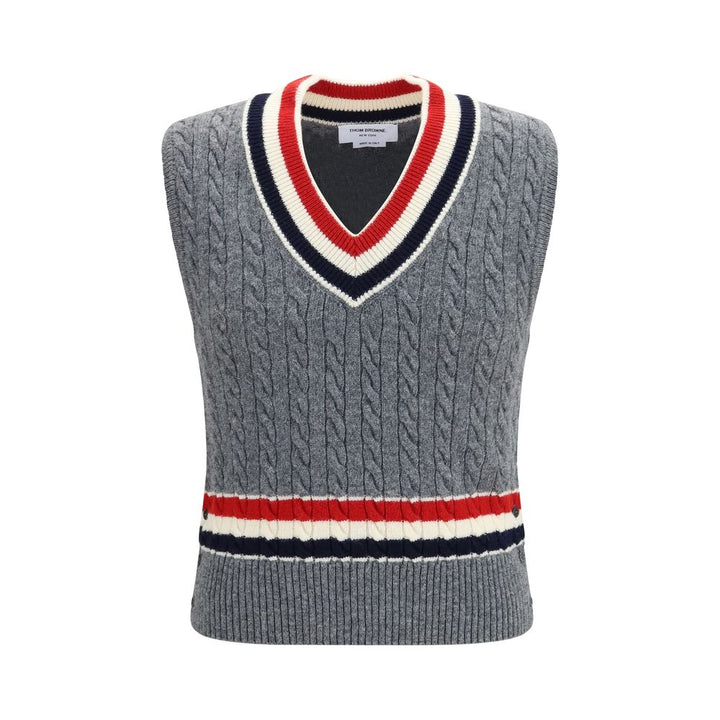 Thom Browne Gray Wool Oves Aries Sleeveles Sweater