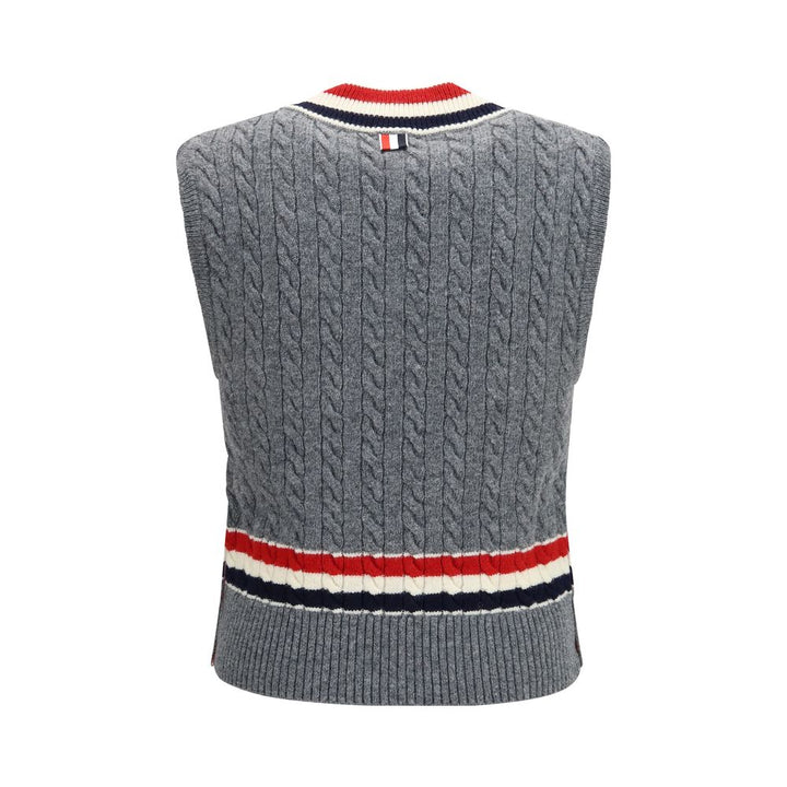 Thom Browne Gray Wool Oves Aries Sleeveles Sweater