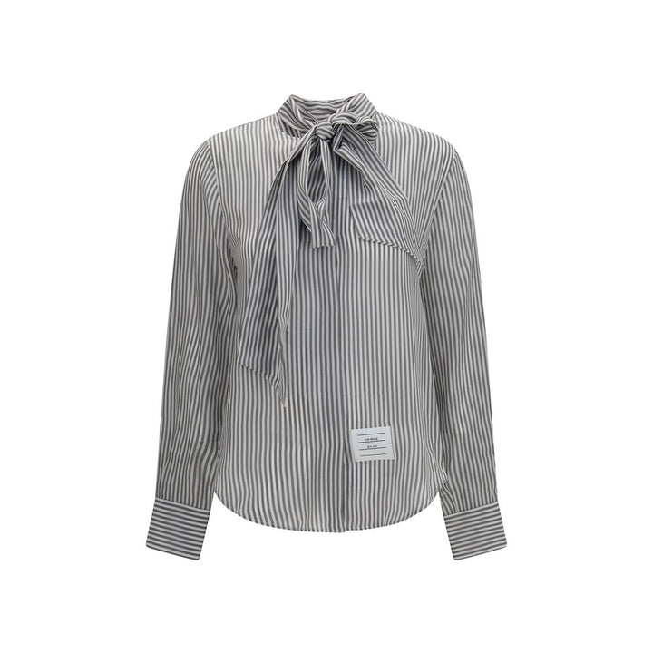 Thom Browne Gray Silk Pattern Shirt