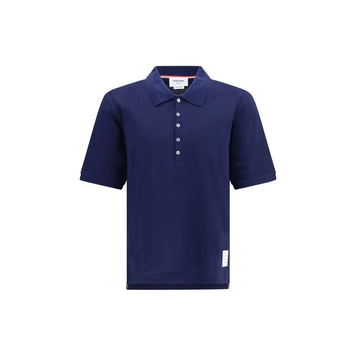 Thom Browne Blue Cotton Polo Shirt
